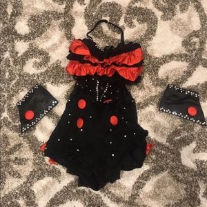 Black and red dance costume